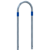 Barrier bracket | as e-charging station protection | for casting in concrete, | total width: 460mm, total height: 1200mm | hot-dip galvanized with blue reflective strips foil type RA1/A